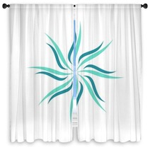 Teal Petal Ornamental Flower Window Curtains 116592906