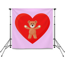 Teddy Bear And Heart Backdrops 68000703