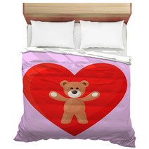 Teddy Bear And Heart Bedding 68000703