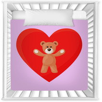Teddy Bear And Heart Nursery Decor 68000703