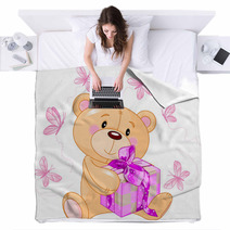 Teddy Bear With Pink Gift Blankets 26392515