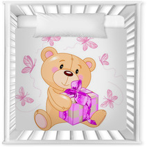 Teddy Bear With Pink Gift Nursery Decor 26392515