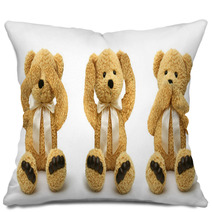 Teddy Bears See Hear Speak No Evil Pillows 68534289