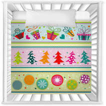 Template Christmas Greeting Card Ribbon Vector Nursery Decor 67758974