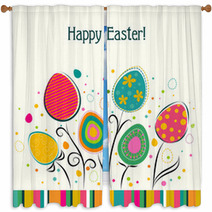 Template Easter Greeting Card, Vector Window Curtains 60487861