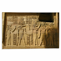 Temple Of Kom Ombo Egypt: The Pharaoh And Sobek  The Crocodile Rugs 63791844