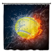Tennis Ball Art With Fire And Water Bath Decor 25479671
