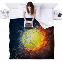 Tennis Ball Art With Fire And Water Blankets 25479671