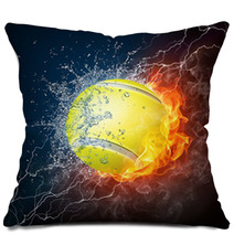 Tennis Ball Art With Fire And Water Pillows 25479671