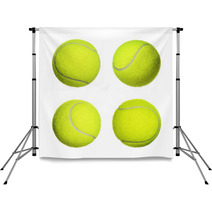 Tennis Ball Collection Isolated On White Background. Closeup Backdrops 62001527