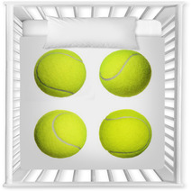 Tennis Ball Collection Isolated On White Background. Closeup Nursery Decor 62001527