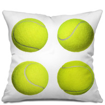 Tennis Ball Collection Isolated On White Background. Closeup Pillows 62001527