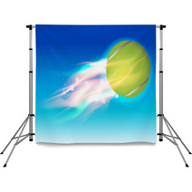 Tennis Ball Fire In Sky Illustration Backdrops 69701636