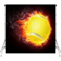 Tennis Ball In Fire Backdrops 21718172