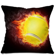Tennis Ball In Fire Pillows 21718172