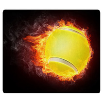 Tennis Ball In Fire Rugs 21718172