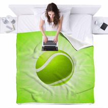 Tennis Ball On Abstract Internet Background Blankets 22311006