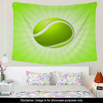 Tennis Ball On Abstract Internet Background Wall Art 22311006