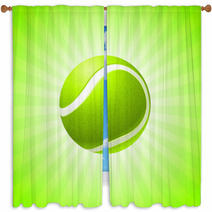 Tennis Ball On Abstract Internet Background Window Curtains 22311006