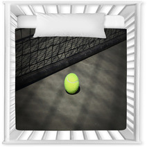 Tennis Ball On The Court With The Net On The Background Nursery Decor 65484920