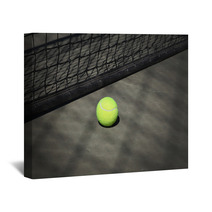 Tennis Ball On The Court With The Net On The Background Wall Art 65484920