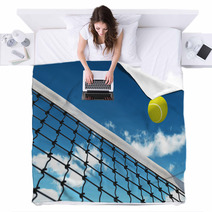 Tennis Ball Over Net Blankets 44458710
