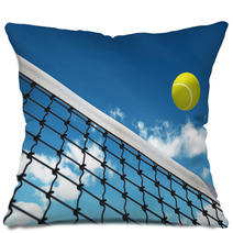 Tennis Ball Over Net Pillows 44458710