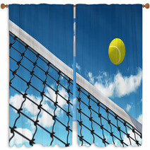 Tennis Ball Over Net Window Curtains 44458710
