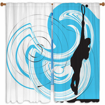 Tennis Players Illustration. Window Curtains 24705217