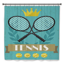 Tennis. Retro Poster In Flat Design Style. Bath Decor 66773514