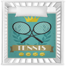 Tennis. Retro Poster In Flat Design Style. Nursery Decor 66773514