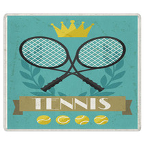 Tennis. Retro Poster In Flat Design Style. Rugs 66773514