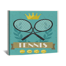 Tennis. Retro Poster In Flat Design Style. Wall Art 66773514