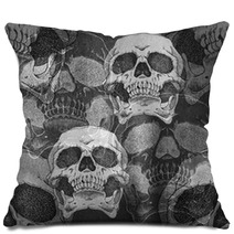 Terrible Frightening Seamless Pattern With Skull Pillows 107758665