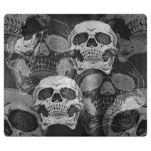 Terrible Frightening Seamless Pattern With Skull Rugs 107758665