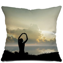 Terrific View Of A Beautiful Sunset In Africa Pillows 65634671