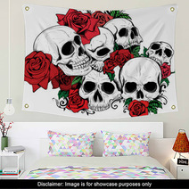 Teschi Con Rose Wall Art 108996181