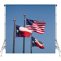 Texas And American Flags Backdrops 25368467