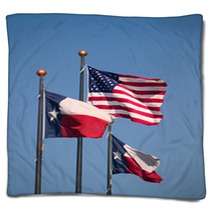 Texas And American Flags Blankets 25368467