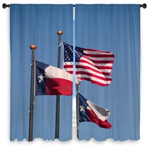 Texas And American Flags Window Curtains 25368467