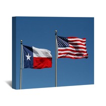 Texas And US Flag Wall Art 5077534