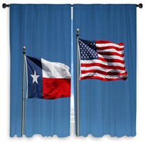 Texas And US Flag Window Curtains 5077534