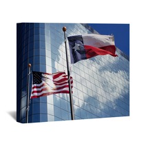 Texas And US Flags Wall Art 28138719