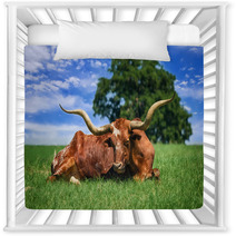Texas Longhorn Sleeping On The Pasture Nursery Decor 53311125