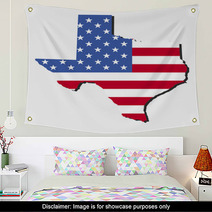 Texas Map Flag Wall Art 15186617
