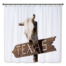 Texas Sign With Old Horse Skull Bath Decor 68283337