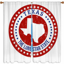 Texas Stamp Window Curtains 59247027