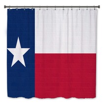 Texas State Flag On Brick Wall Bath Decor 59425005