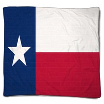Texas State Flag On Brick Wall Blankets 59425005
