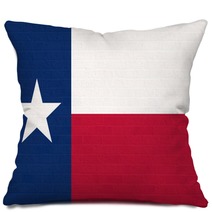 Texas State Flag On Brick Wall Pillows 59425005